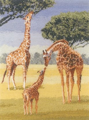 Набор для вышивания крестом "Жирафы//Giraffes" Heritage Crafts
