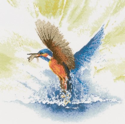 Набір для вишивання хрестиком "Зимородок у польоті//Kingfisher in Flight" Heritage Crafts