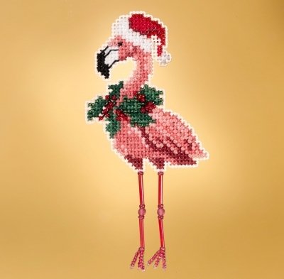 Набор для вышивания "Holiday Flamingo//Праздничный фламинго" Mill Hill MH181935
