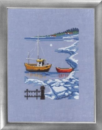 Набір для вишивання "Човен в снігу (Boats in snow)" PERMIN