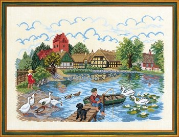 Набор для вышивания "Деревенский пруд (Village pond)" Eva Rosenstand