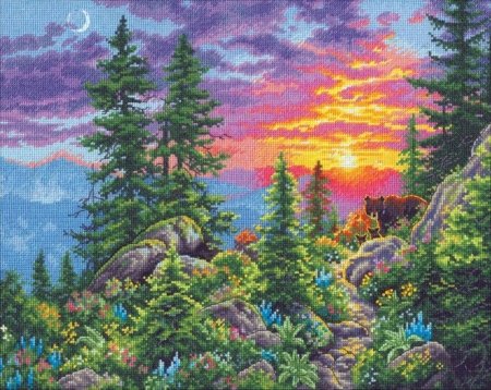 Набір для вишивання хрестиком "Sunset Mountain Trail//Захід сонця в горах" DIMENSIONS
