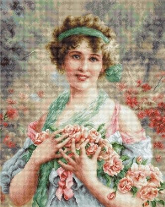 Набір для вишивання гобеленом "Дівчина з трояндами" Luca-S