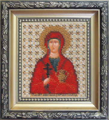 Набор для вышивания бисером "Икона святая мученица узорешительница Анастасия" Чарівна Мить