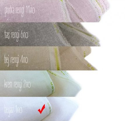 Тканина рівномірна (32ct) White (80% Льон, 20% Поліестер) 180см Ugur Ipek Italy Linen