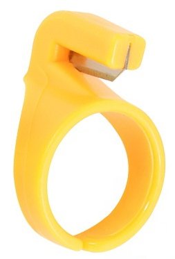 Кольцо с обрезчиком ниток (желтий)
