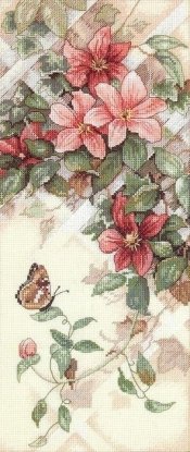 Набір для вишивання хрестиком "Butterfly And Clematis//Метелик і клематис" DIMENSIONS